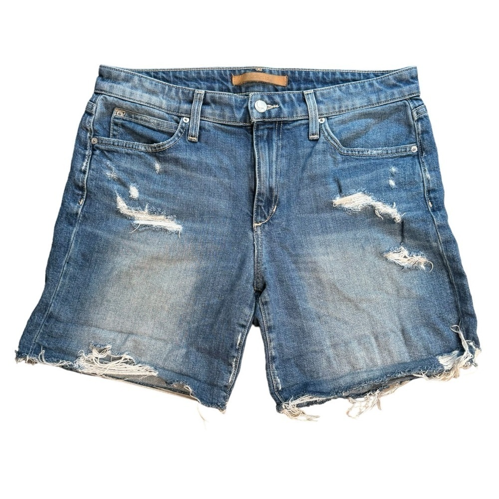 Joe’s Farren Bermuda high-rise denim shorts anthropologie 28 Raw Hem - Picture 1 of 8